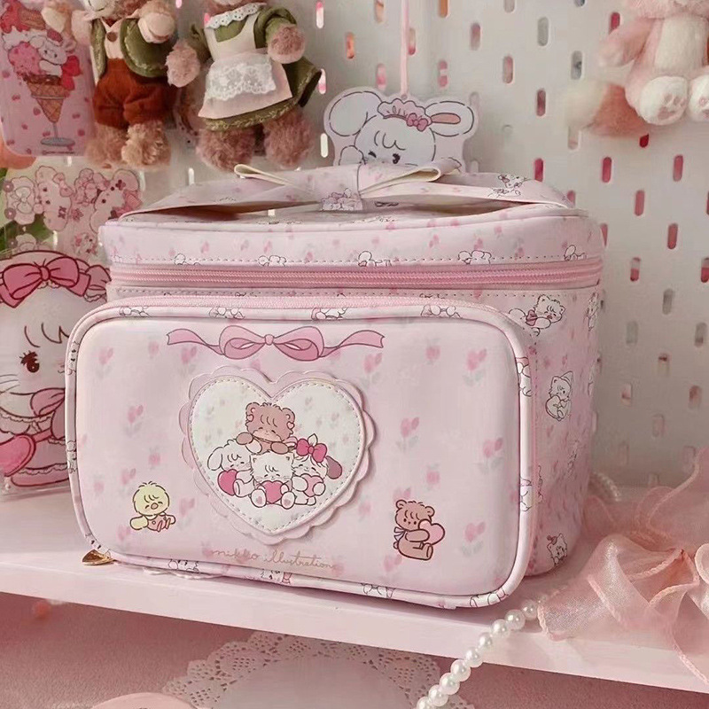 Super hot mikko make-up bag, 2024 new pink girl make-up bag, big handbag.