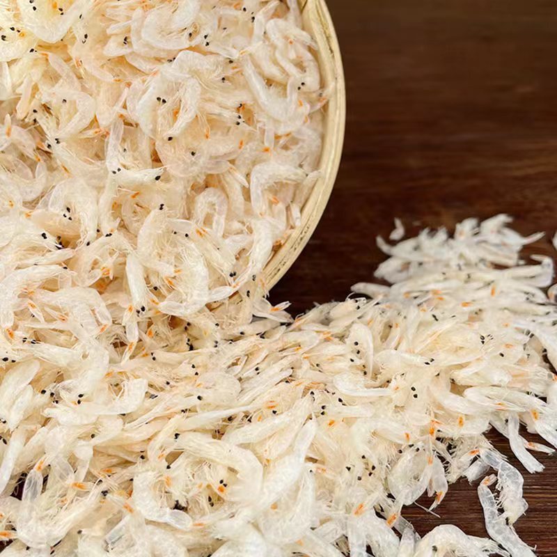 Shrimp shrimp, rice and rice, fresh and dry shrimp.