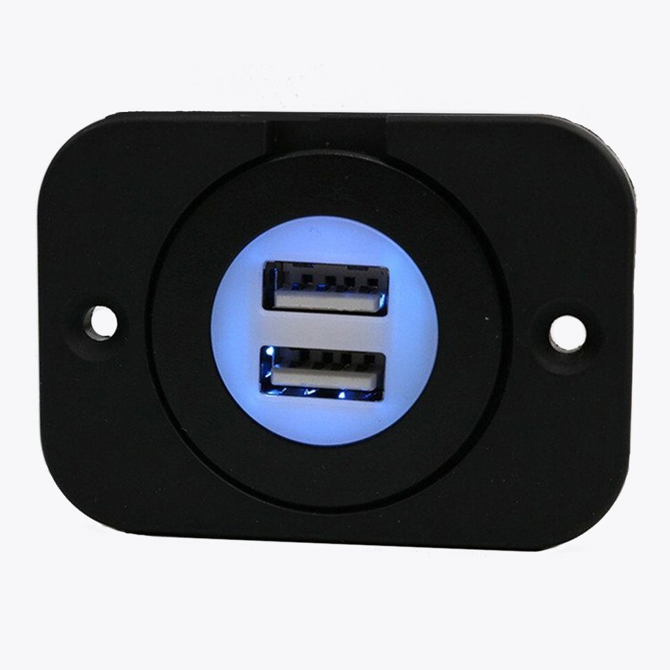 Tàu RV cải tạo lại lõi trắng 3.1A đôi đĩa USB cài đặt đĩa đồ nội thất DC12-24V