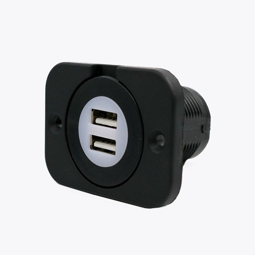 Tàu RV cải tạo lại lõi trắng 3.1A đôi đĩa USB cài đặt đĩa đồ nội thất DC12-24V