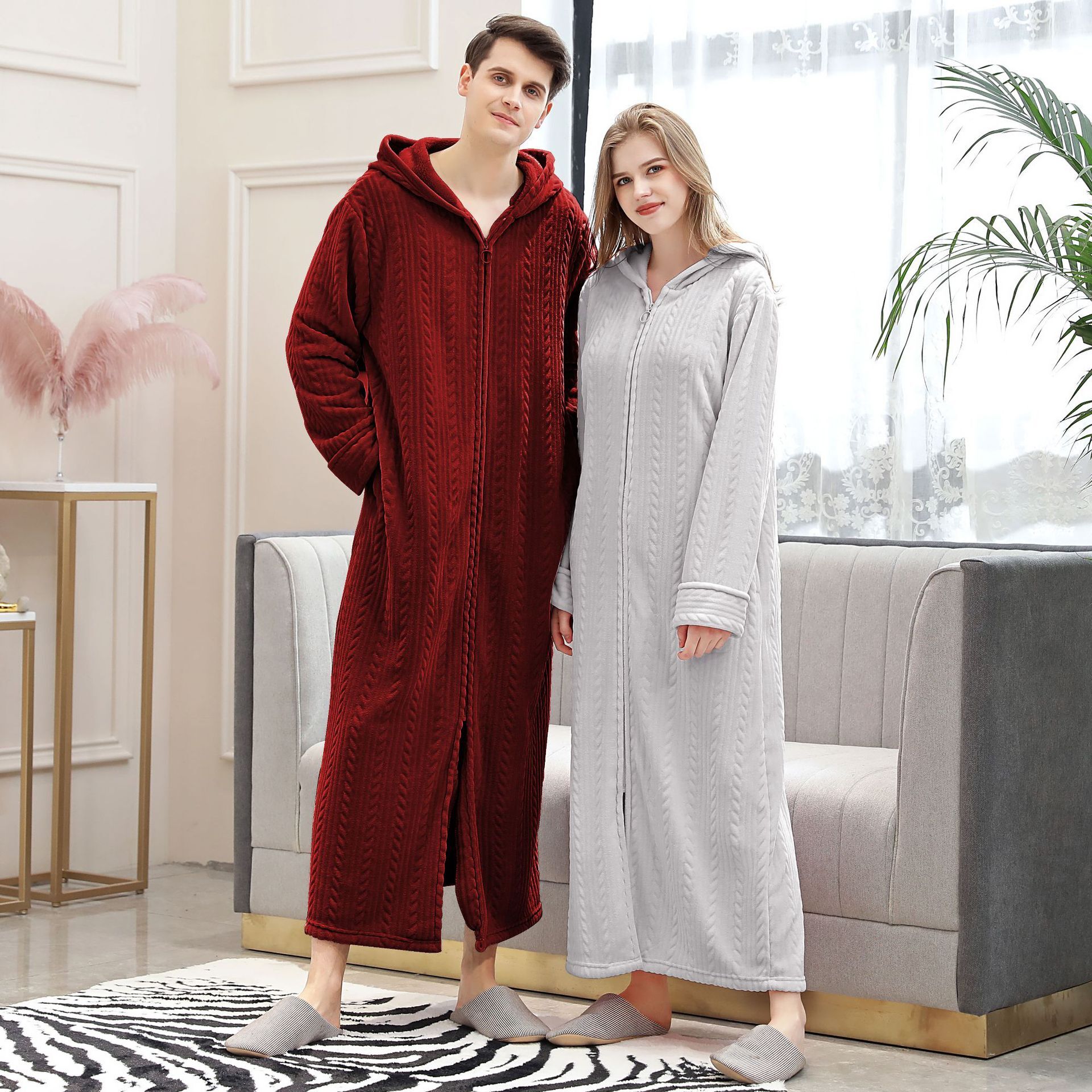 Amazon với áo choàng đứng-đứng-đứng-đứng-đứng-đứng-chỗ và áo choàng ngủ cặp đôi với bộ đồ ngủ dày, cô Fluffy.
