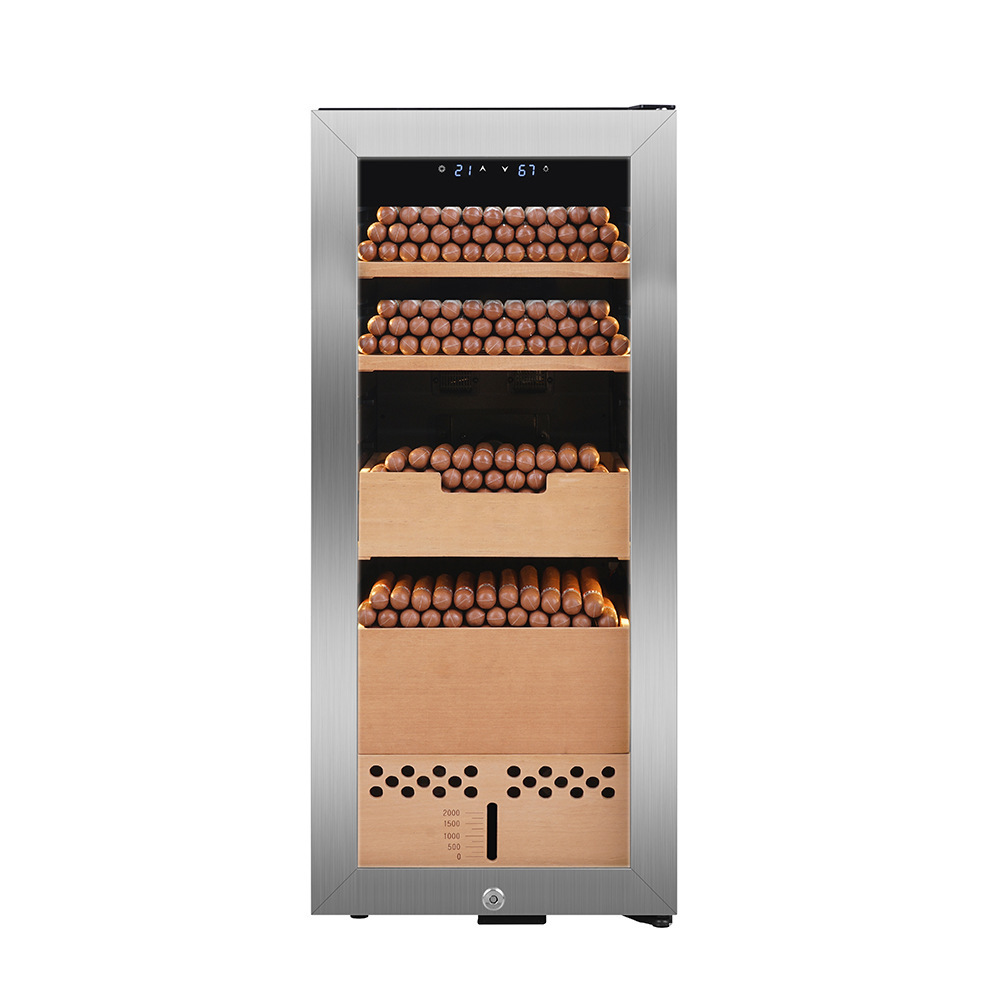 60L constant temperature wet cigar cabinet stainless steel compression mechanism cold-heated wet cigar case