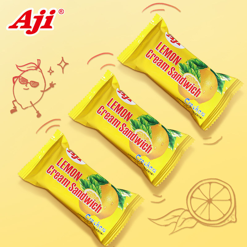Aji Soda với một bánh quy chanh và một bữa ăn đậu phộng với nhiều loại thức ăn miễn phí 135g