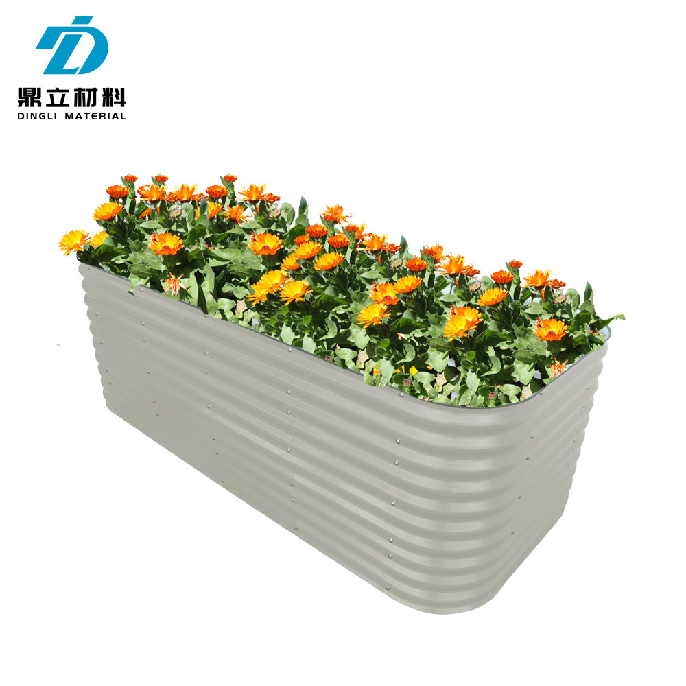 Outdoor greening combination, 32 inches, 12 in one metal gardening box, green plant.