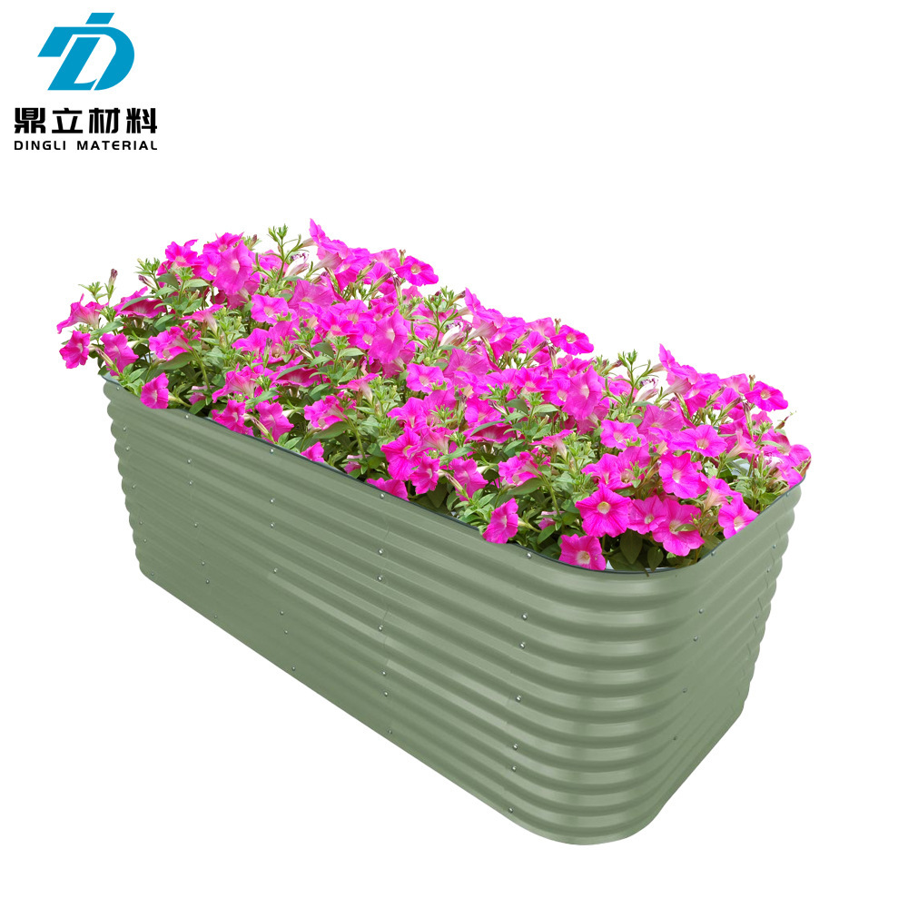 Outdoor greening combination, 32 inches, 12 in one metal gardening box, green plant.