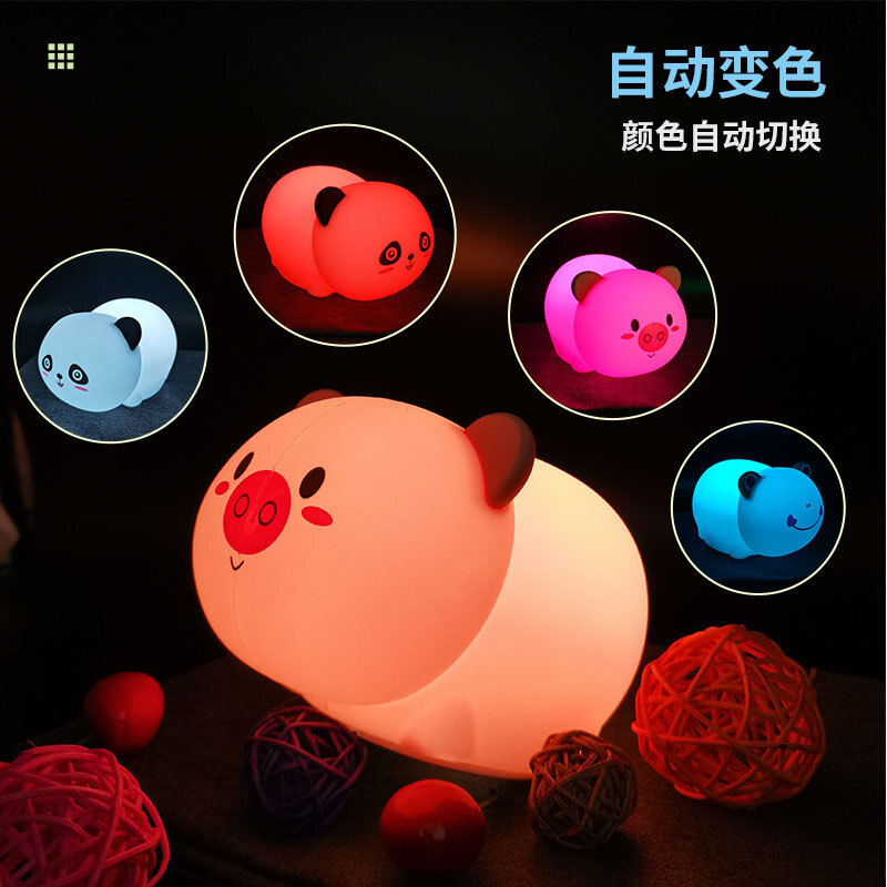 Amazon Cross-border Creative Panda Nightlight milieu light Usb-charged Silicon-Slept-Slept-Slept-New Fake Gift Light