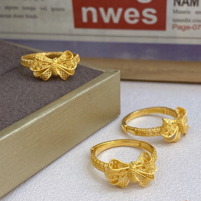 Gold wholesale 5G gold butterflies ring 999 full gold material in the evading princess ring female gold ring