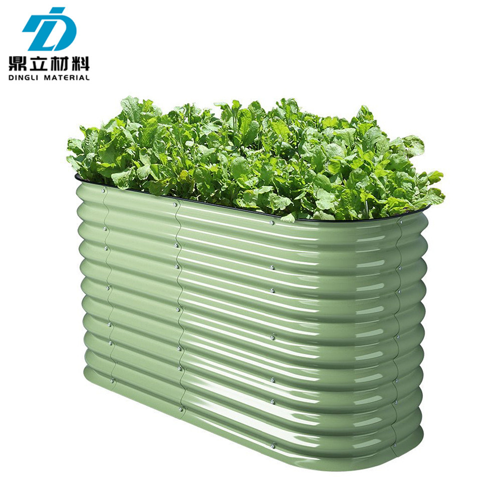 A 32-inch high metal garden bed with zinc sheet growing boxes and garden fences producing wholesales