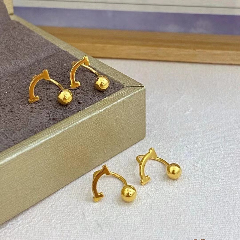 Gold supply, 5G gold earring, new Ins wind, 999 earring, 24K pure gold earring.