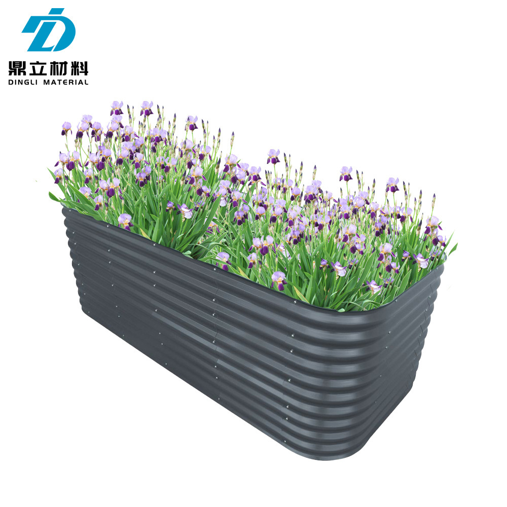 Outdoor greening combination, 32 inches, 12 in one metal gardening box, green plant.