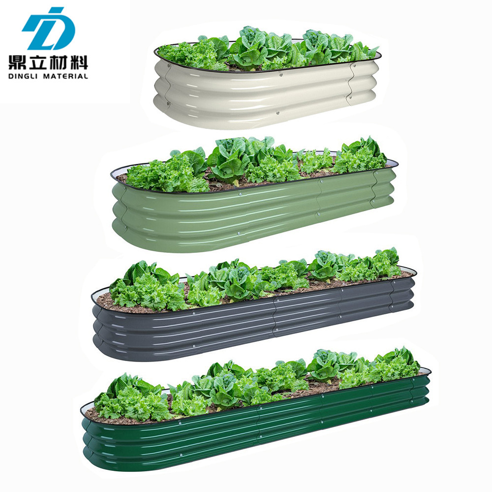 A new 8-inch high-metal garden bed with zinc sheet planting box and garden fence production wholesale