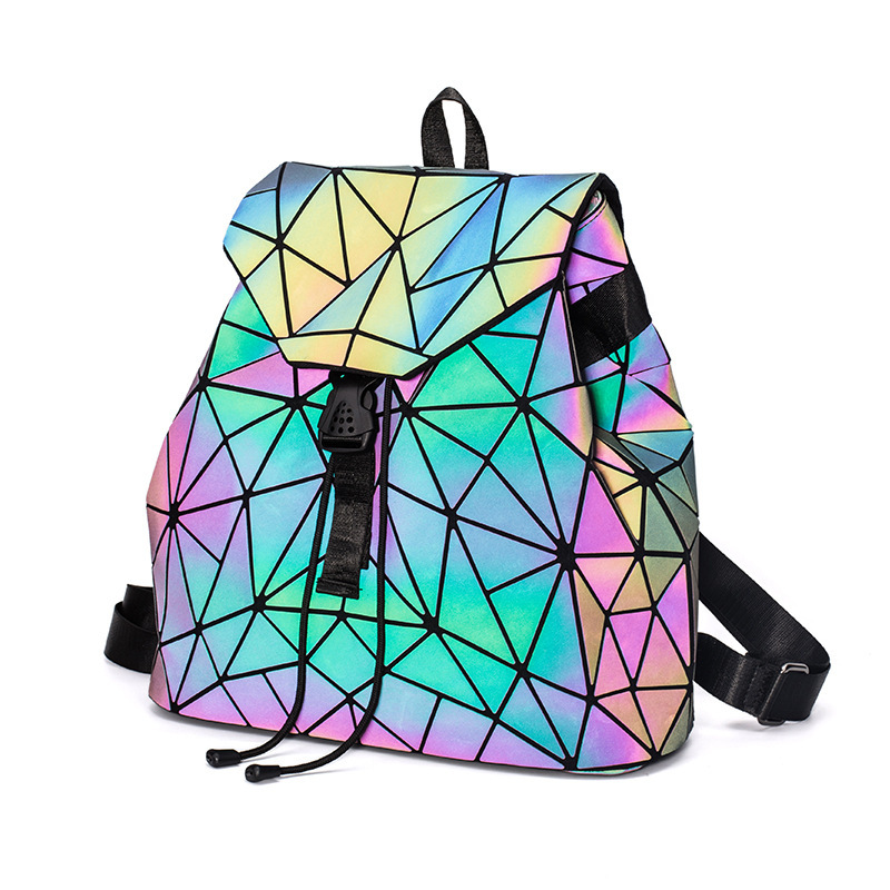 A new, cross-border 2022, black geometry bag, night-light triangle.