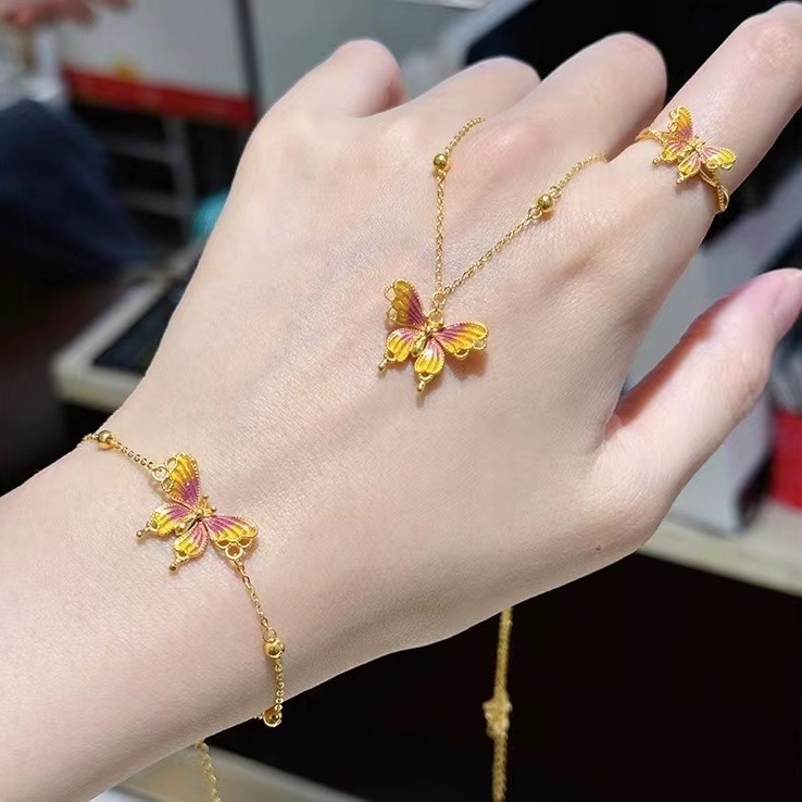 Water bell gold spot, 5G gold, women's fashion chain 999 gold bracelets, pure gold bracelets.