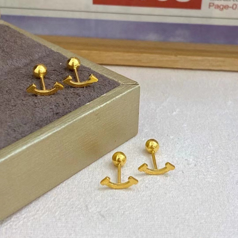 Gold supply, 5G gold earring, new Ins wind, 999 earring, 24K pure gold earring.