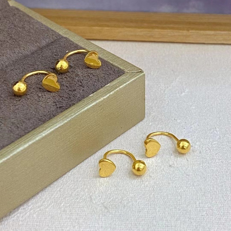 Gold supply, 5G gold earring, new Ins wind, 999 earring, 24K pure gold earring.