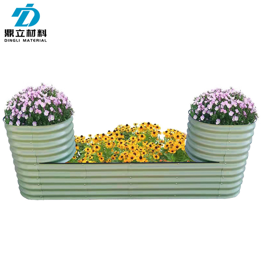 1多層金屬花園牀鍍鋅種植箱種菜框花圃圍欄戶外園藝種植特惠