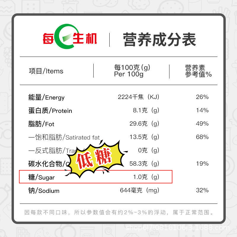 Mỗi ngày, một cái bánh mì nướng và một cái bánh mì nướng và hành với một cái bánh quy nướng phô mai. 116g