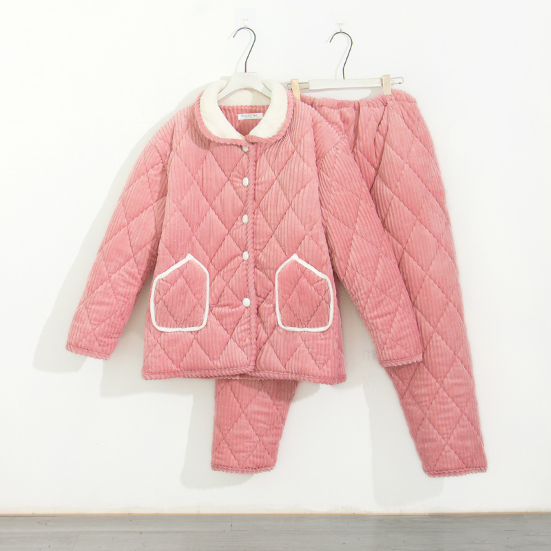 Vào mùa đông, mỡ và mỡ, 200 pound pyjama, ba lớp lông nhung, bông vải và san hô nhung.