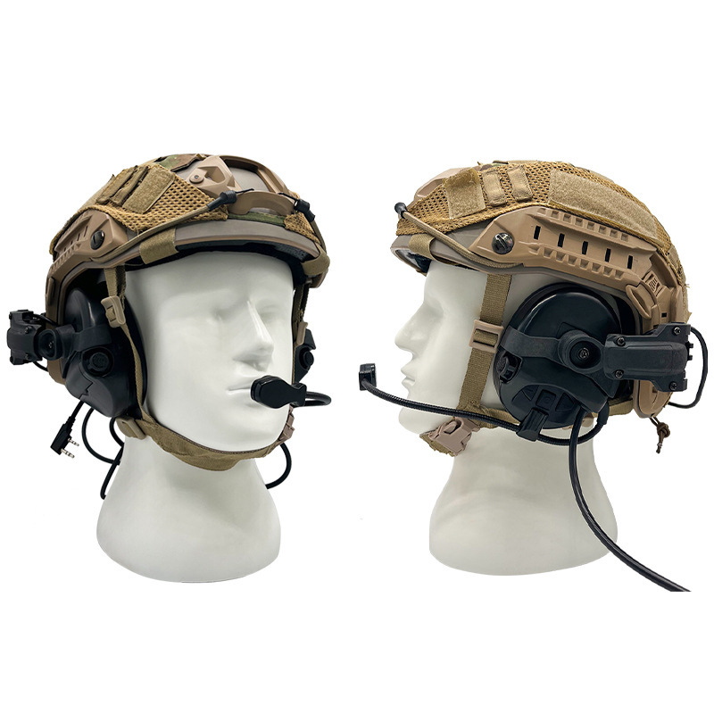 Tactical noise-tunnel electronic sound-gathering shield tactical helmet sound-proofing ear-covered helmets, noise-mitch machines