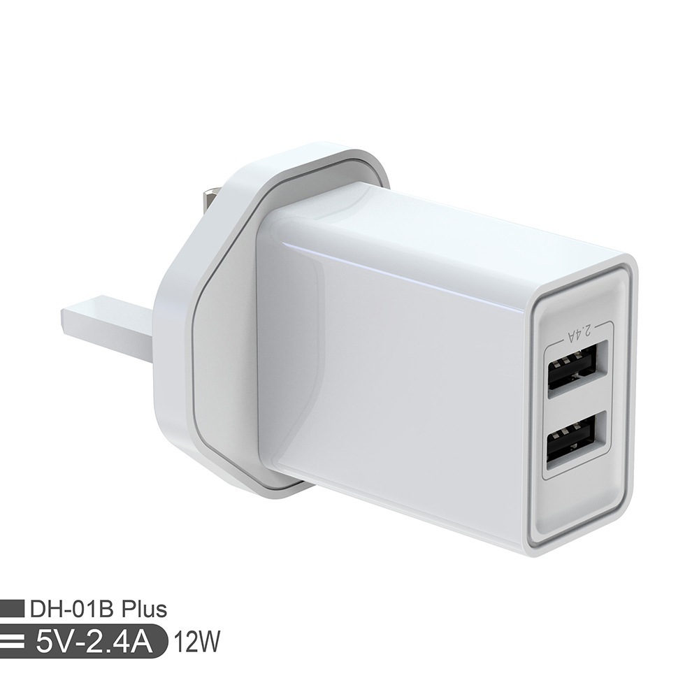 New 12W 2 lần sạc điện thoại USB, bộ nạp điện 2 mặt, sạc tường, bộ điều chỉnh điện thông minh.
