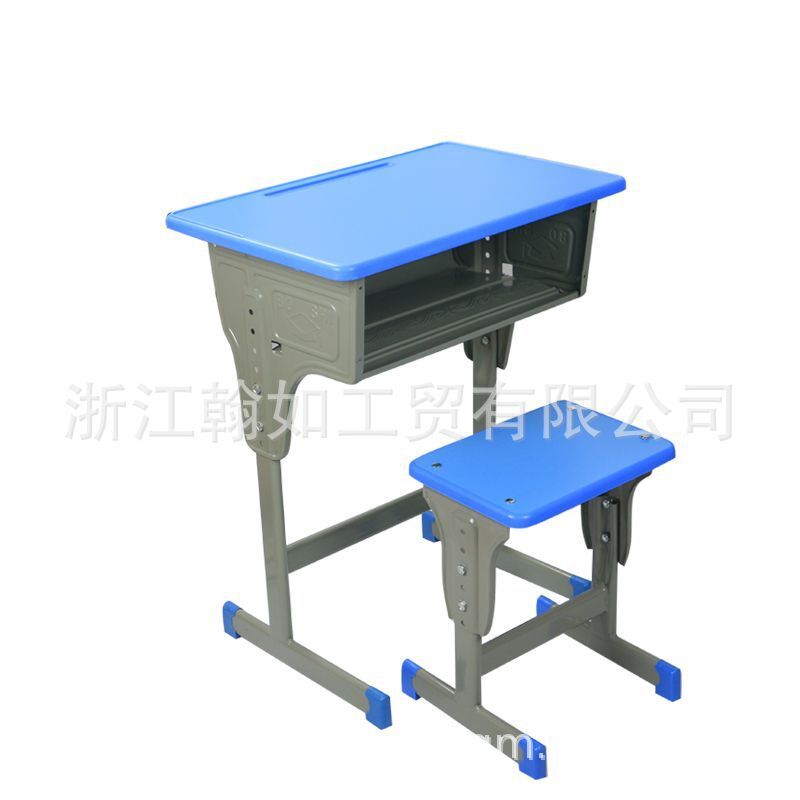 Customized student desk and chair school tutorials can be upgraded to a desk and seat belt drawer for immediate supply by the desk and chair factory