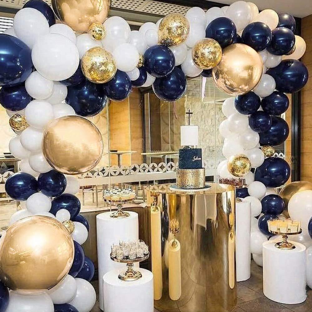 The 102 pcs Navy Blue Night Blue Balloon Chain Blue Balloon Suite birthday party decoration.