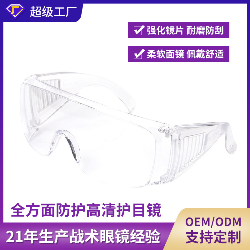 Customizing eyeglasses to protect against flashing, anti-fouling, mist-proofing, transparent rides of dust-proof glasses