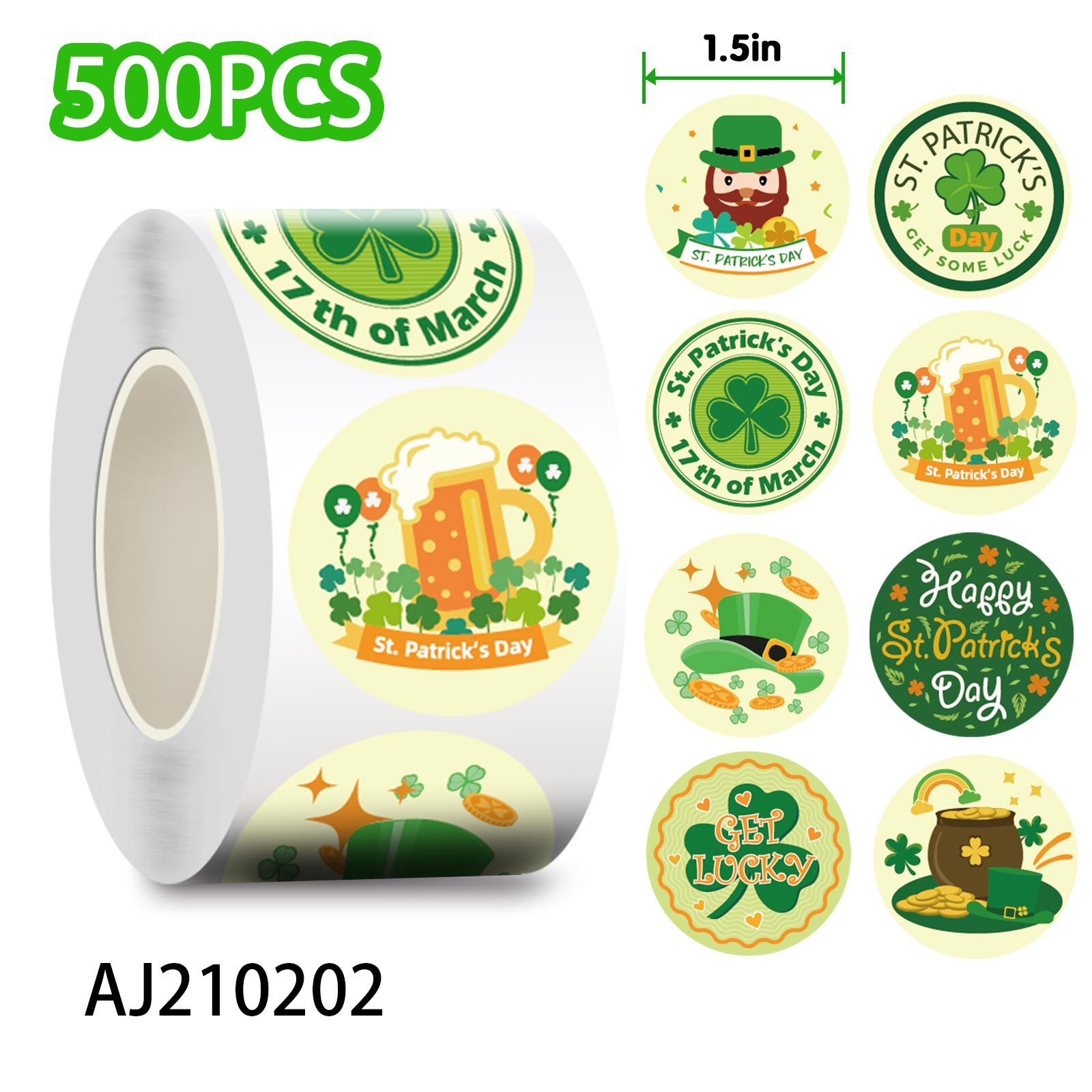 XHAJ 2102 St. Patrick's Tri-leaf Beer và Green Hat party bánh nướng và các nhãn dán trang trí