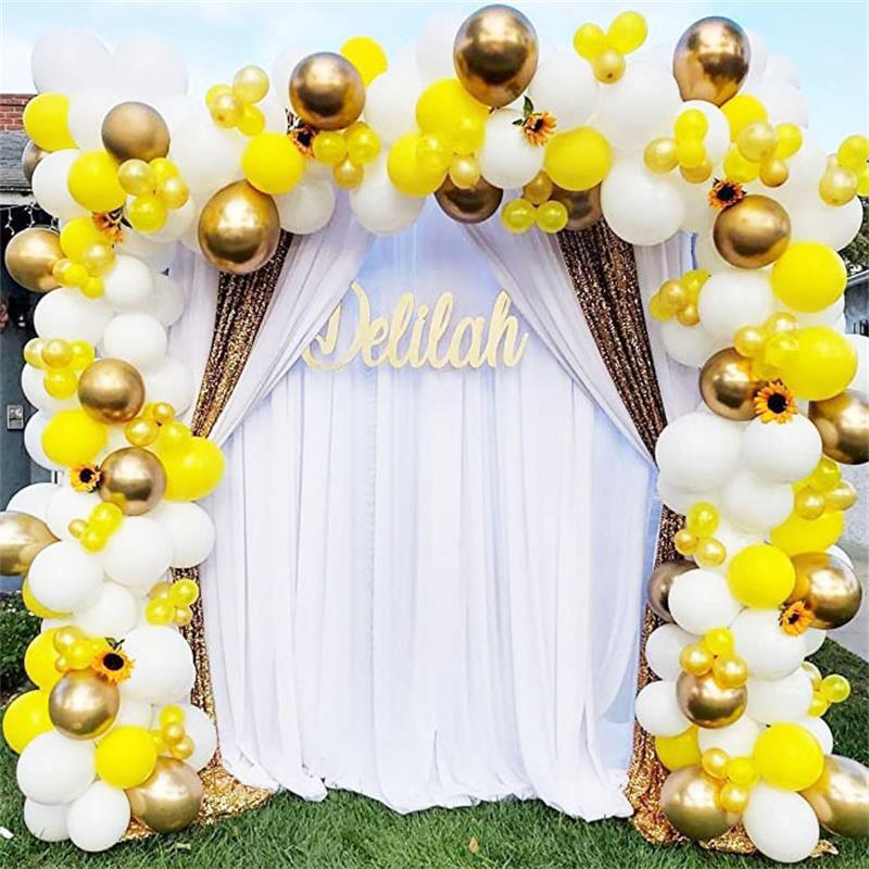 Cross-border new yellow balloon bouquet, baby baptism, bees to sunflower theme party decoration.