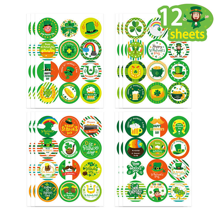 Nhãn tròn ngày lễ St. Patrick.