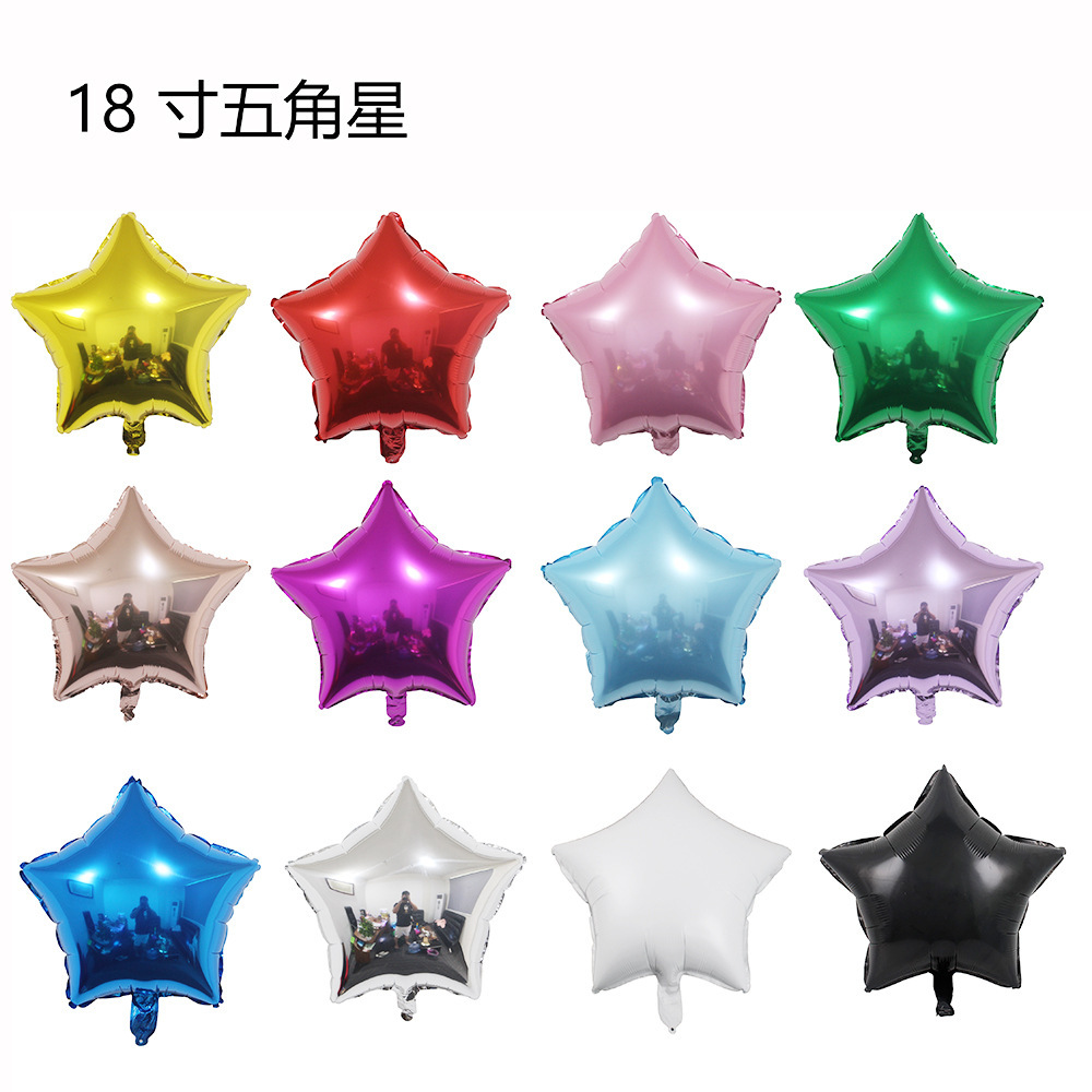 18-inch star single-coloured aluminum balloon party party.