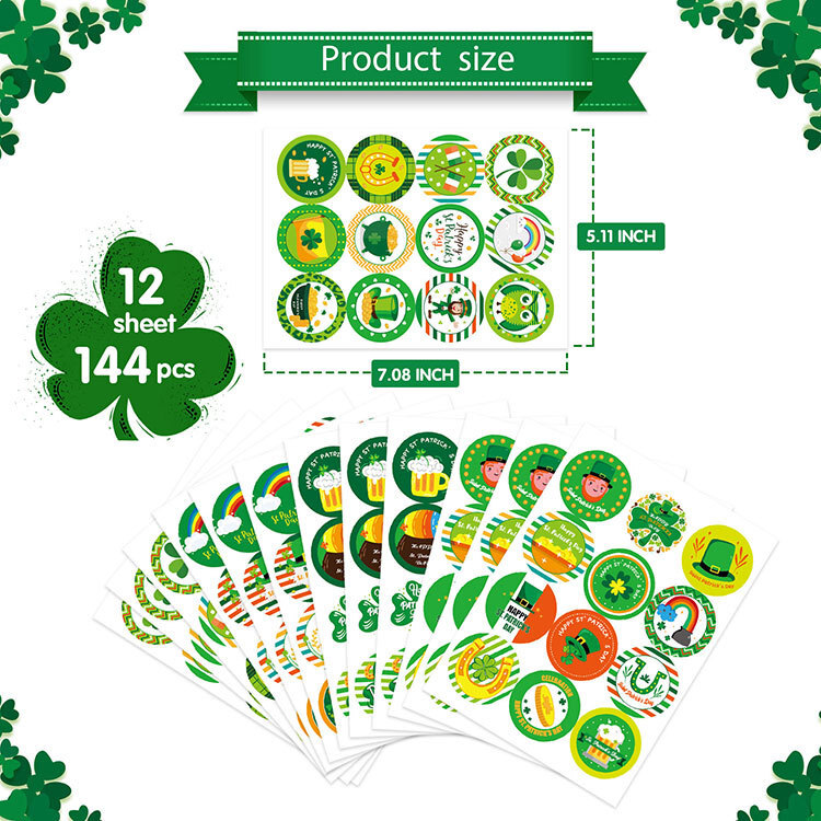 Nhãn tròn ngày lễ St. Patrick.