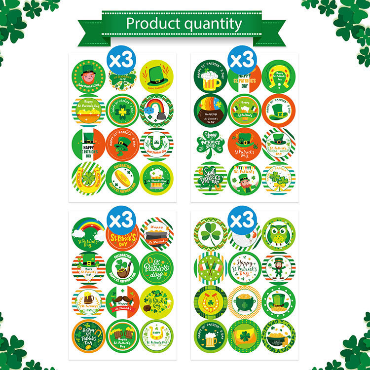 Nhãn tròn ngày lễ St. Patrick.