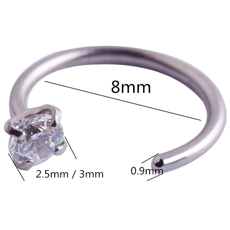 Foreign trade in C-shaped stainless steel-cracked cylindrical ring, 316 titanium steel with a nail to the nose.