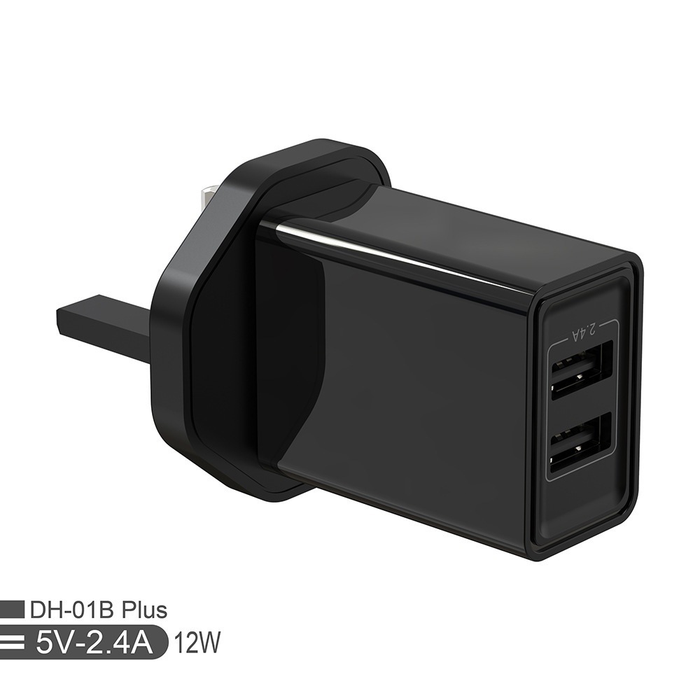 New 12W 2 lần sạc điện thoại USB, bộ nạp điện 2 mặt, sạc tường, bộ điều chỉnh điện thông minh.