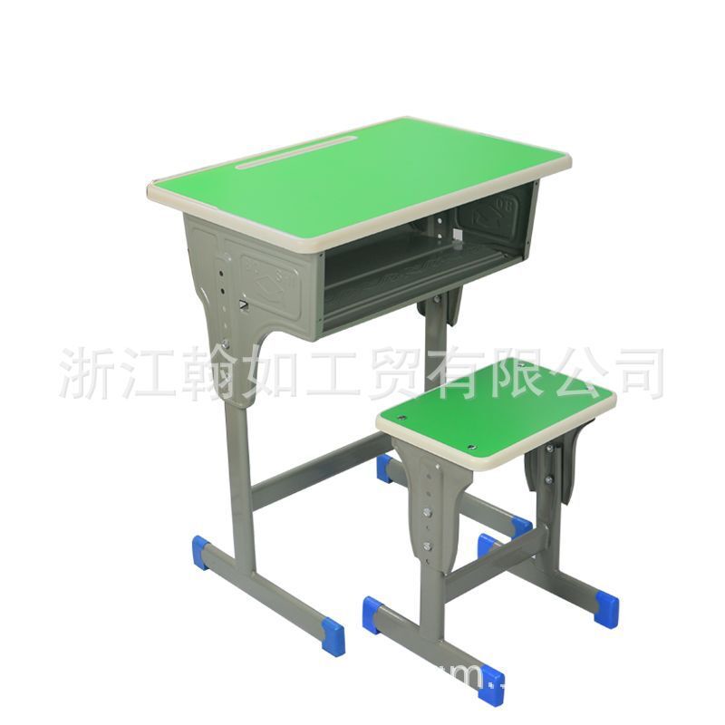 Customized student desk and chair school tutorials can be upgraded to a desk and seat belt drawer for immediate supply by the desk and chair factory