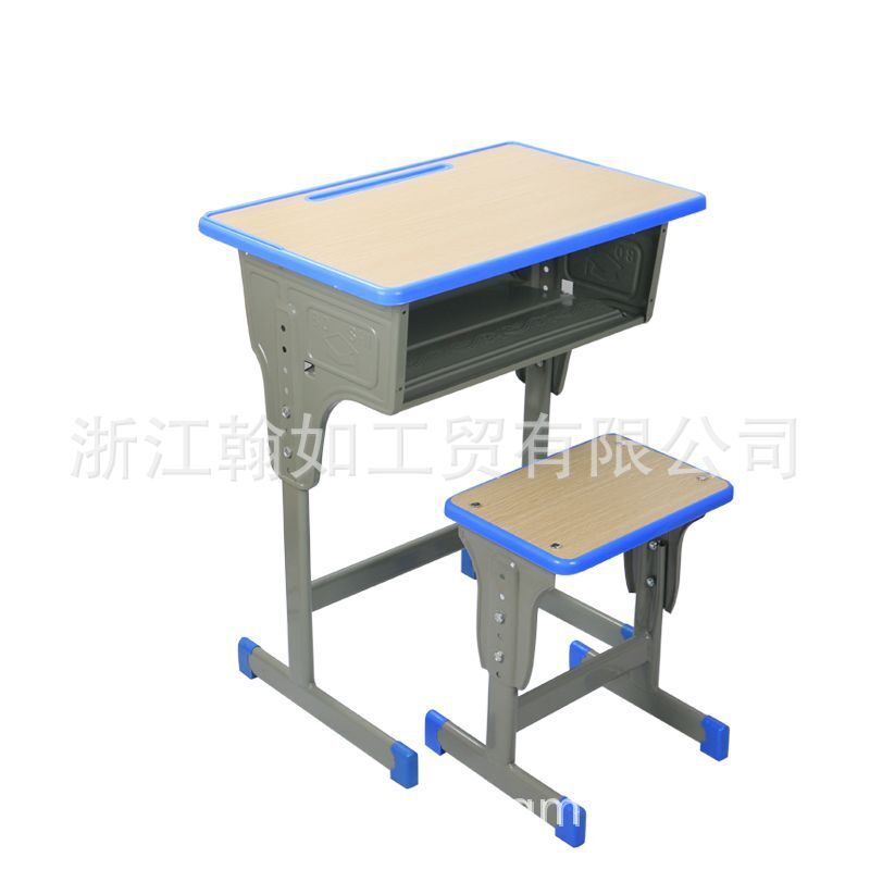 Customized student desk and chair school tutorials can be upgraded to a desk and seat belt drawer for immediate supply by the desk and chair factory