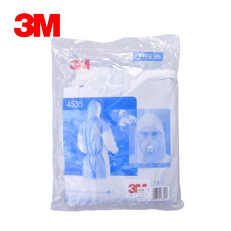 3M 4535防护服 无尘服 连体带帽防尘服 颗粒物防护 喷漆喷洒