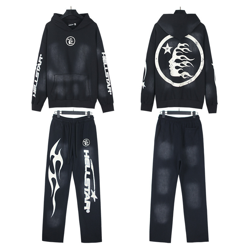 Màu mới 24FW mới của hãng dầu gội đầu Hellstar đang mặc cùng một người đàn ông và phụ nữ trong thương mại nước ngoài