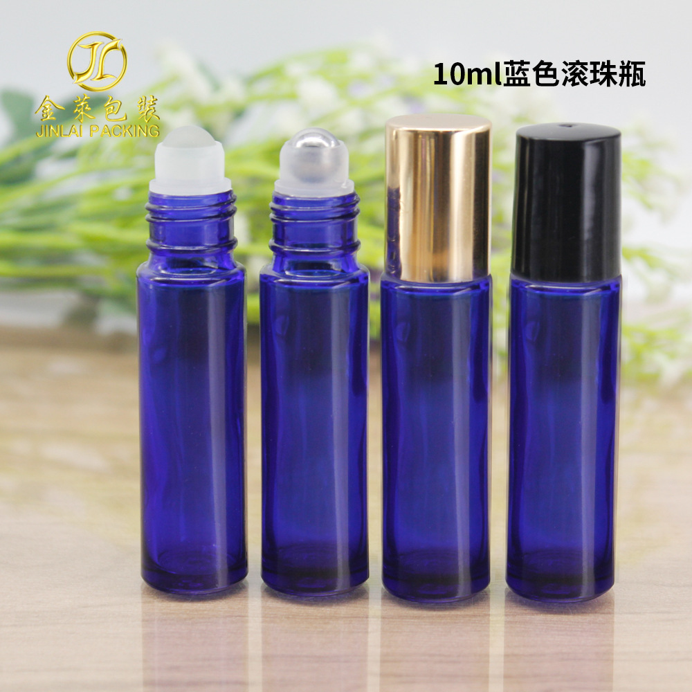 The manufacturer sells 10ml blue-roller 10ml with thick glass blue-leaved oil bottle eye cream bottle.