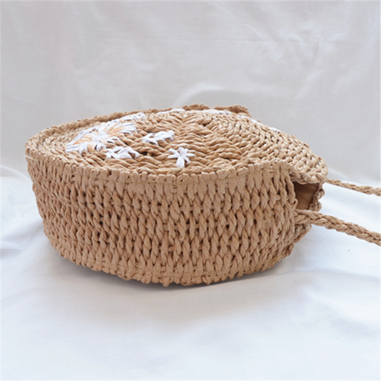 2021 new grass-pack hand-made round embroidery, one-shoulder-packed slurry bag