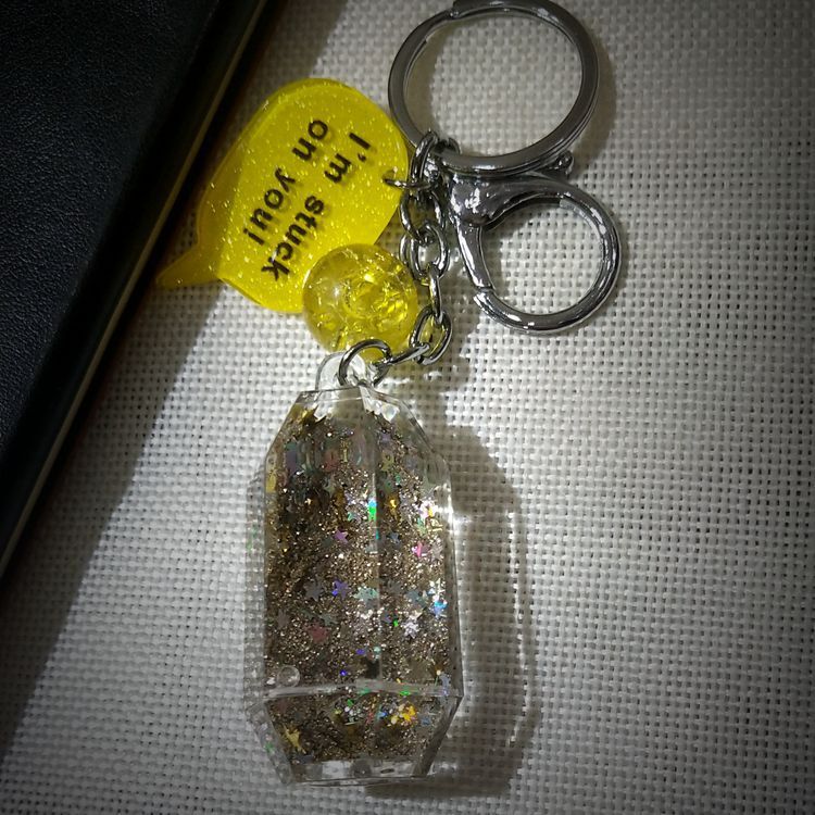 新款創意入油流沙金粉鑰匙扣包包掛件生日禮物手機掛件keychain