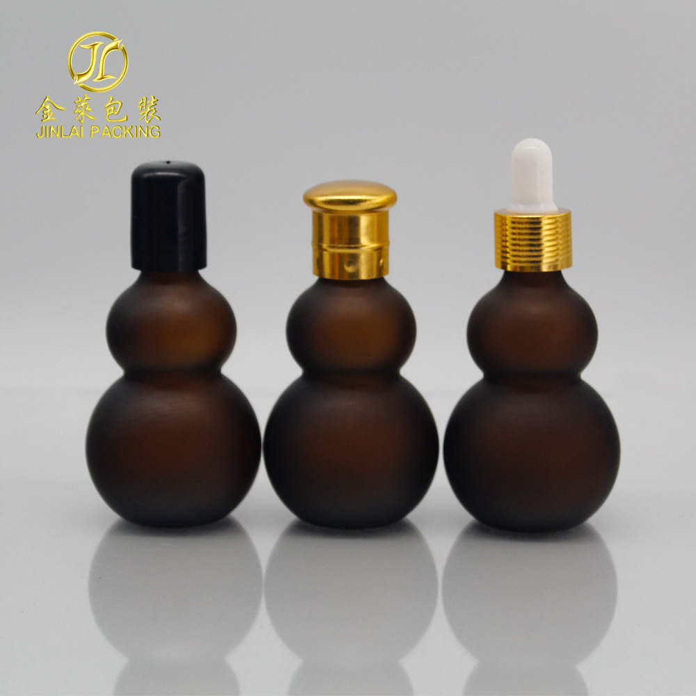 10ml20ml30ml葫蘆瓶金色 50ml100ml雙葫蘆精油瓶 滾珠玻璃瓶 定製