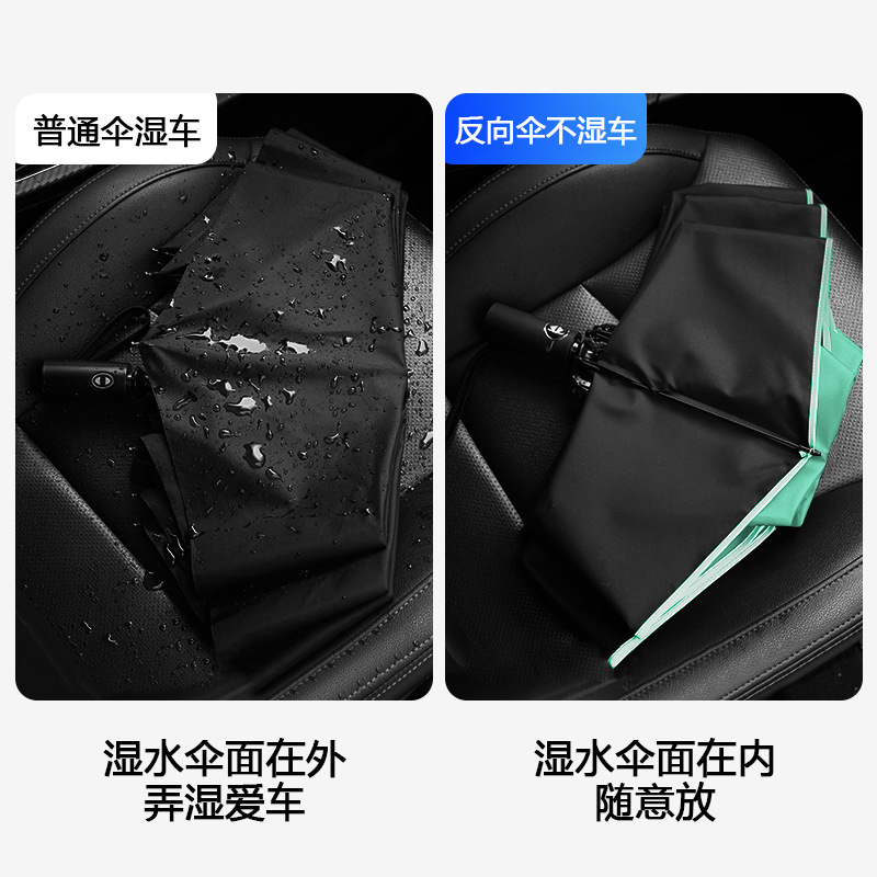 Pure color reverse umbrella black and UV-protected sun umbrella automatic commercial ad reverse umbrella custom logo