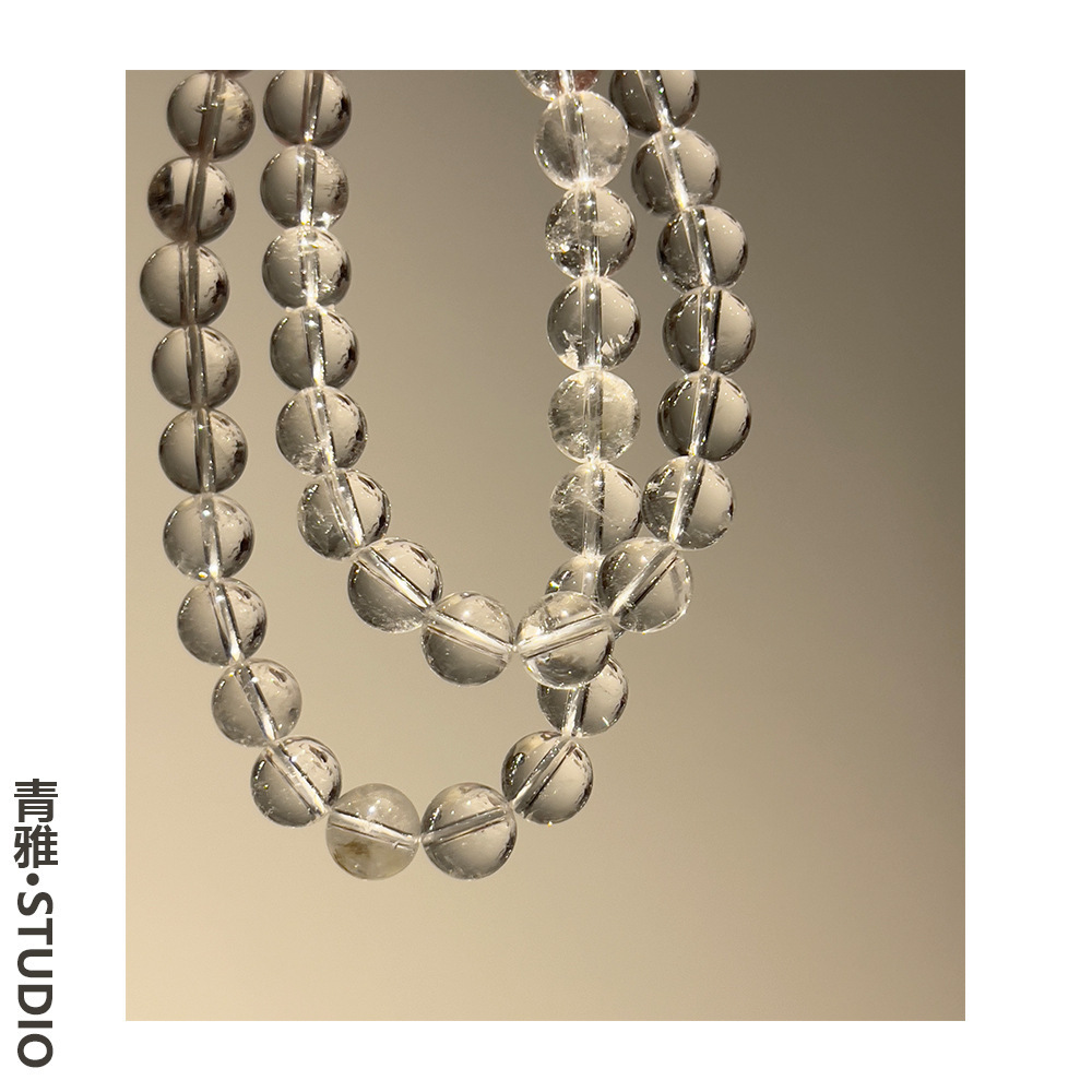 A new white crystal 2024 new, transparent white crystal chain chain hand-string necklace girl.