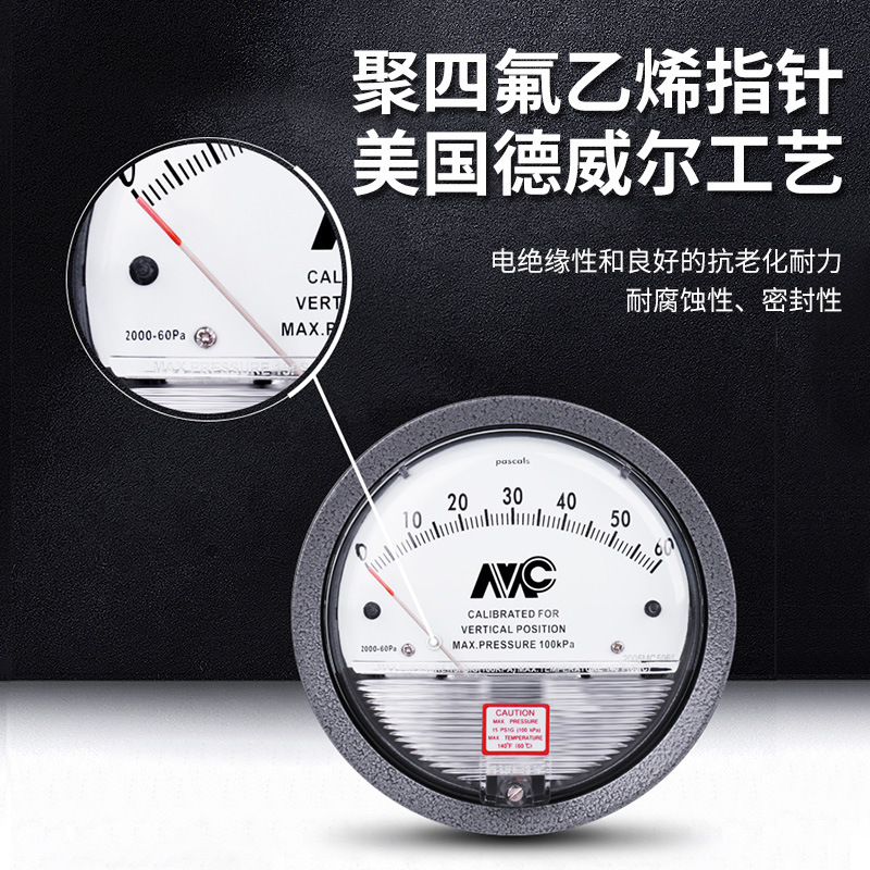 Process custom, pressure gauge, negative, micropressure, air clean room, 60-pa pressure-shield.