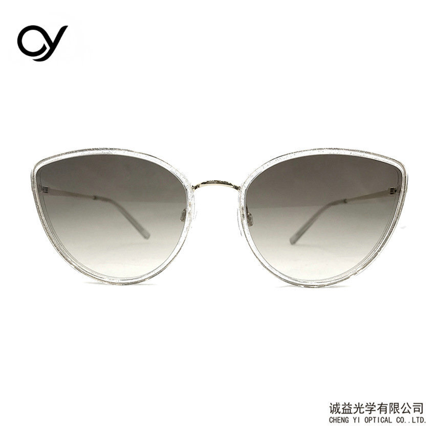 Cat-eye personal sunglasses, ins-net fashion metal chain with glasses, optics.