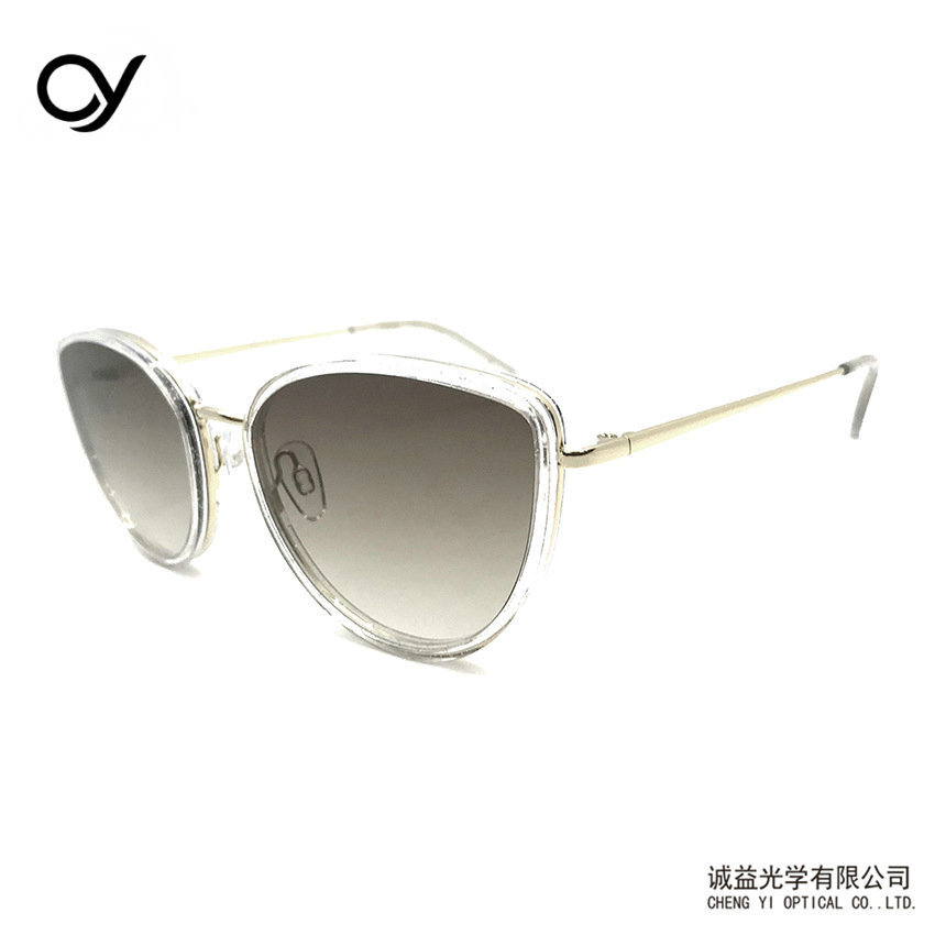 Cat-eye personal sunglasses, ins-net fashion metal chain with glasses, optics.