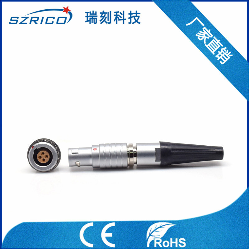 可反覆插拔金屬B系列4芯護套式推拉自鎖航天連接器接插件抗振耐磨