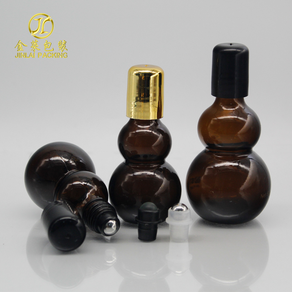 現貨10ml20ml30ml50ml100ml茶色雙葫蘆瓶 滾珠精油瓶 按摩油瓶子